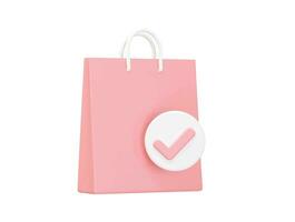 Shopping icon 3d rendering vector illustration transparent