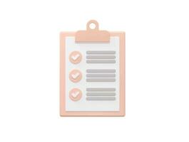 Clipboard icon 3d rendering vector illustration