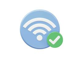 Wifi icon vector 3d rendering illustration