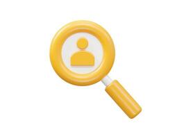 Job search icon 3d rendering illustration element vector