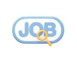 Job search icon 3d rendering illustration element vector