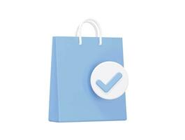 Shopping icon 3d rendering vector illustration transparent