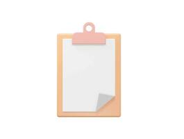 Clipboard icon 3d rendering vector illustration