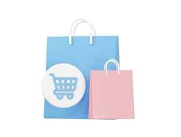 Shopping icon 3d rendering vector illustration transparent