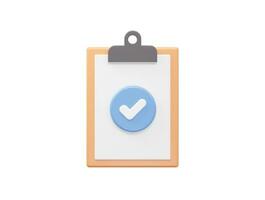 Clipboard icon 3d rendering vector illustration