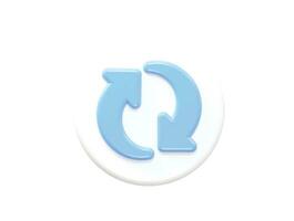 Refresh icon 3d rendering vector element