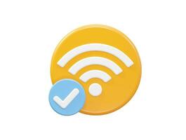 Wifi icon vector 3d rendering illustration