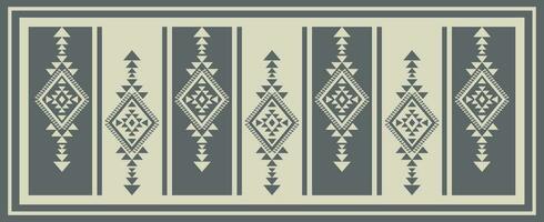 Ethnic southwest geometric pattern. Aztec Navajo geometric shape monochrome color pattern. Southwest Navajo geometric pattern use for border, carpet, area rug, tapestry, runner decorative, etc. vector