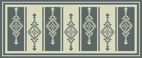 Ethnic southwest geometric pattern. Aztec Navajo geometric shape monochrome color pattern. Southwest Navajo geometric pattern use for border, carpet, area rug, tapestry, runner decorative, etc. vector