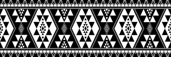 Southwest Navajo border black and white geometric pattern. Ethnic southwest geometric border seamless pattern. Ethnic black and white pattern use for textile border, rug, runner decorative, etc vector