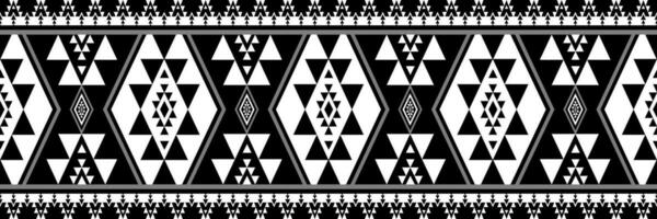 Southwest Navajo border black and white geometric pattern. Ethnic southwest geometric border seamless pattern. Ethnic black and white pattern use for textile border, rug, runner decorative, etc vector