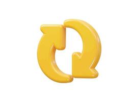 Refresh icon 3d rendering vector element
