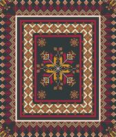 Embroidery stitch geometric pattern. Ethnic geometric shape seamless pattern colorful pixel art style. Ethnic stitch pattern use for carpet, rug, cushion, quilt, wallpaper, upholstery, etc. vector
