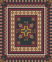 Embroidery stitch geometric pattern. Ethnic geometric shape seamless pattern colorful pixel art style. Ethnic stitch pattern use for carpet, rug, cushion, quilt, wallpaper, upholstery, etc. vector