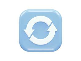 Refresh icon 3d rendering vector element