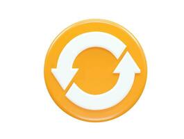 Refresh icon 3d rendering vector element
