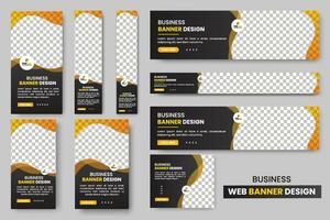 Abstract banner design web banner template Set, Horizontal header web banner, cover header background for website design, Social Media Cover ads banner, flyer  design template vector