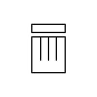 Garbage Can Simple Outline Symbol for Web Sites. Perfect for web sites, books, stores, shops. Editable stroke in minimalistic outline style vector