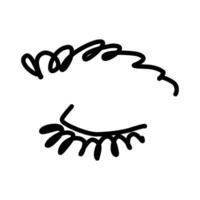 Single continuous one line art female watch eye. vector