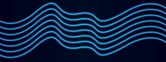 blue waves on a dark background. Abstract modern neon, blue colors wave line background. Colorful dynamic gradient flow curve shape. Bright pattern blue grid lines background. Composition of forms. vector