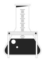 Measuring flax with liquid flat monochrome isolated vector object. Chemistry. Editable black and white line art drawing. Simple outline spot illustration for web graphic design