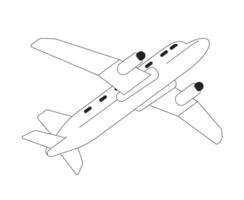 Plane monochrome flat vector object. Air travel. Editable black and white thin line icon. Simple cartoon clip art spot illustration for web graphic design