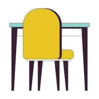 Table chair flat line color isolated vector object. Seating furniture contemporary. Office seating. Editable clip art image on white background. Simple outline cartoon spot illustration for web design