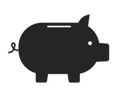 Piggy bank flat monochrome isolated vector object. Money box. Editable black and white line art drawing. Simple outline spot illustration for web graphic design