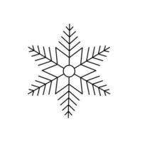 Snowflake Christmas simple doodle linear hand drawn vector illustration, winter holidays New Year elements for seasons greetings cards, invitations, banner, poster, stickers