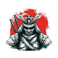 samurai hand drawn symbol vector