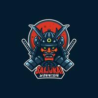 samurai head for mascot design vector