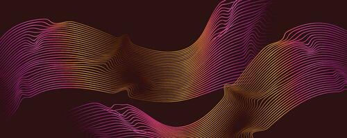 Gradient wave line background. Modern flowing wave line elements. Futuristic technology concept. Horizontal template design. Vector illustration