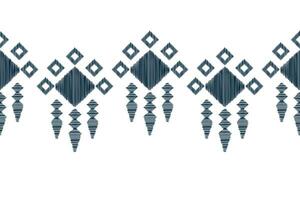 Ethnic Ikat fabric pattern geometric style.African Ikat embroidery Ethnic oriental pattern blue white background. Abstract,vector,illustration.Texture,clothing,frame,decoration,carpet,motif. vector