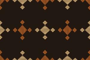 Ethnic Ikat fabric pattern geometric style.African Ikat embroidery brown Ethnic oriental pattern brown background. Abstract,vector,illustration.Texture,wallpaper,frame,decoration,carpet,motif. vector