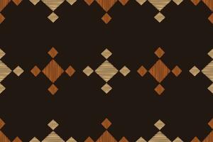 Ethnic Ikat fabric pattern geometric style.African Ikat embroidery brown Ethnic oriental pattern brown background. Abstract,vector,illustration.Texture,wallpaper,frame,decoration,carpet,motif. vector