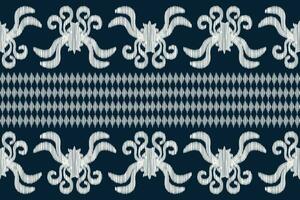 Ethnic Ikat fabric pattern geometric style.African Ikat embroidery Ethnic oriental pattern blue background. Abstract,vector,illustration.Texture,clothing,frame,decoration,carpet,motif. vector