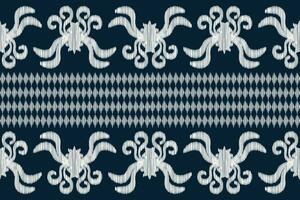 Ethnic Ikat fabric pattern geometric style.African Ikat embroidery Ethnic oriental pattern blue background. Abstract,vector,illustration.Texture,clothing,frame,decoration,carpet,motif. vector