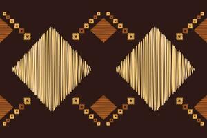 Ethnic Ikat fabric pattern geometric style.African Ikat embroidery brown Ethnic oriental pattern brown background. Abstract,vector,illustration.Texture,wallpaper,frame,decoration,carpet,motif. vector