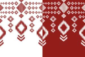 Ethnic Ikat fabric pattern geometric style.African Ikat embroidery Ethnic oriental pattern red background. Abstract,vector,illustration.Texture,clothing,frame,decoration,carpet,motif. vector