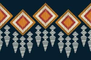 Ethnic Ikat fabric pattern geometric style.African Ikat embroidery Ethnic oriental pattern blue background. Abstract,vector,illustration.Texture,clothing,frame,decoration,carpet,motif. vector