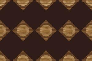 Ethnic Ikat fabric pattern geometric style.African Ikat embroidery brown Ethnic oriental pattern brown background. Abstract,vector,illustration.Texture,wallpaper,frame,decoration,carpet,motif. vector