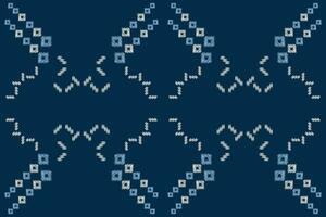 Ethnic Ikat fabric pattern geometric style.African Ikat embroidery Ethnic oriental pattern blue background. Abstract,vector,illustration.Texture,clothing,frame,decoration,carpet,motif. vector