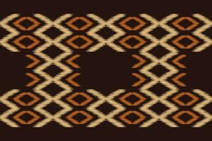 Ethnic Ikat fabric pattern geometric style.African Ikat embroidery brown Ethnic oriental pattern brown background. Abstract,vector,illustration.Texture,wallpaper,frame,decoration,carpet,motif. vector