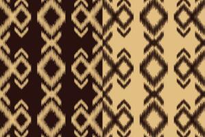 Ethnic Ikat fabric pattern geometric style.African Ikat embroidery brown Ethnic oriental pattern brown background. Abstract,vector,illustration.Texture,wallpaper,frame,decoration,carpet,motif. vector