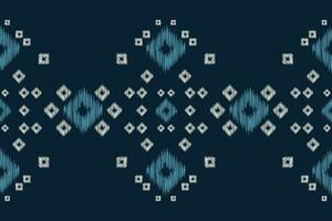 Ethnic Ikat fabric pattern geometric style.African Ikat embroidery Ethnic oriental pattern blue background. Abstract,vector,illustration.Texture,clothing,frame,decoration,carpet,motif. vector