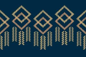 Ethnic Ikat fabric pattern geometric style.African Ikat embroidery Ethnic oriental pattern blue background. Abstract,vector,illustration.Texture,clothing,frame,decoration,carpet,motif. vector