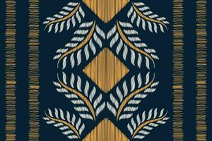 Ethnic Ikat fabric pattern geometric style.African Ikat embroidery Ethnic oriental pattern blue background. Abstract,vector,illustration.Texture,clothing,frame,decoration,carpet,motif. vector