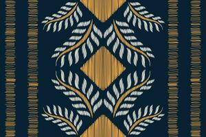 Ethnic Ikat fabric pattern geometric style.African Ikat embroidery Ethnic oriental pattern blue background. Abstract,vector,illustration.Texture,clothing,frame,decoration,carpet,motif. vector