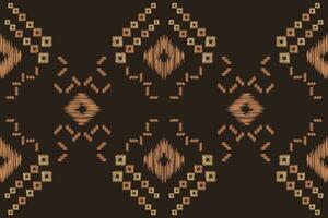 Ethnic Ikat fabric pattern geometric style.African Ikat embroidery brown Ethnic oriental pattern brown background. Abstract,vector,illustration.Texture,wallpaper,frame,decoration,carpet,motif. vector