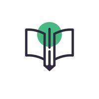 Book tech logo design vector icon with modern idea